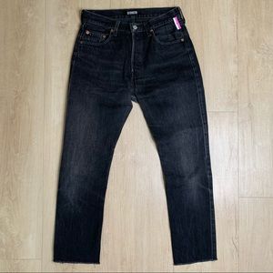 Reformation X Levis Button Fly Black Jeans Size 26    0160